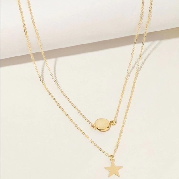 💋 NEW Gold Star double chain necklace - Picture 5 of 7